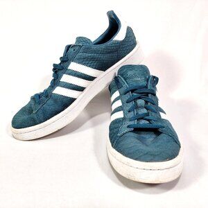 Adidas Women's Teal and White Sneakers